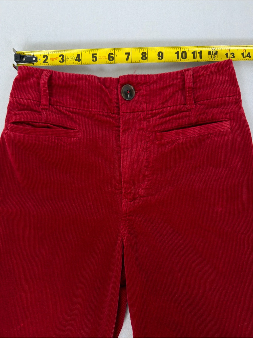 Maeve Anthropologie Red Corduroy Pants The Colette High Rise Wide Leg - Picture 5 of 10